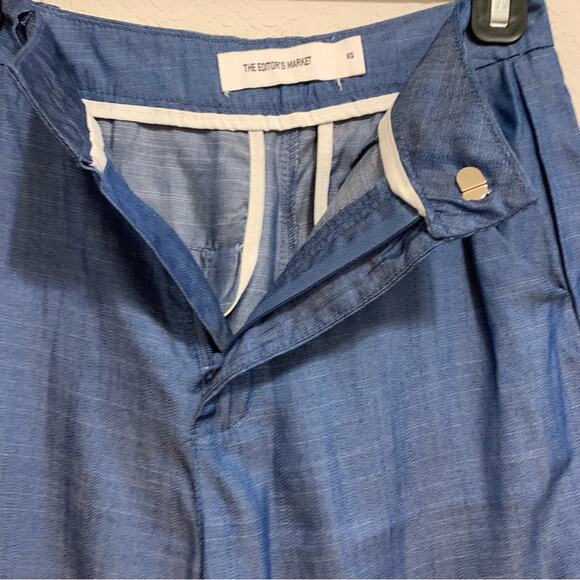 The Editor’s Market Blue Wide Leg Cropped Pants - Picture 5 of 7